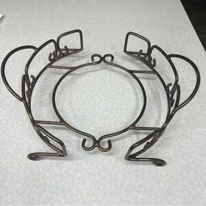 Princess House Bronze Metal Stand holds 11” dish